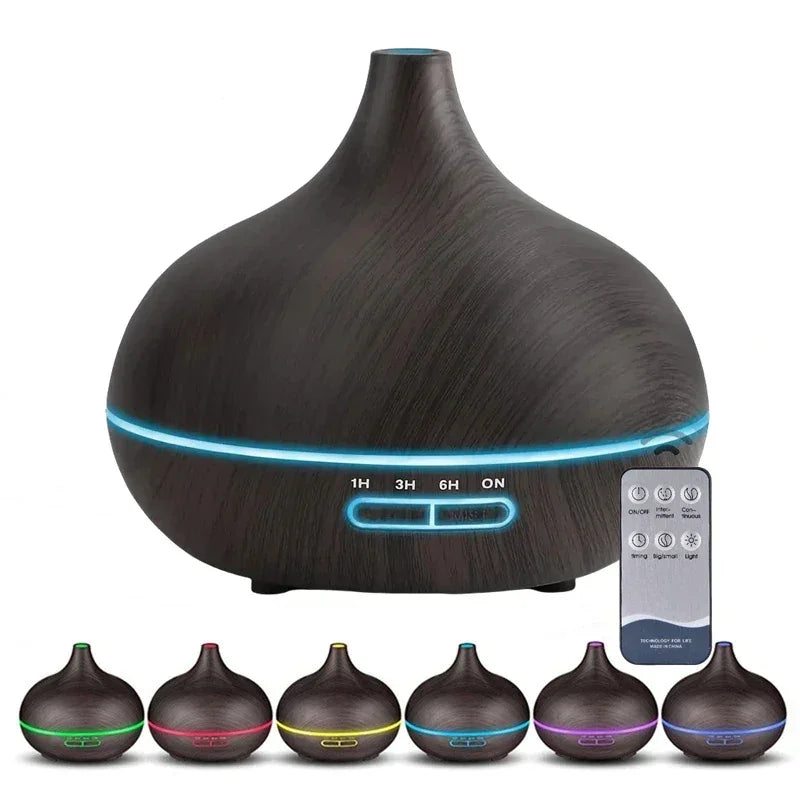 Wood Aroma Diffuser – 550ml LED & Remote - VitaalBoost