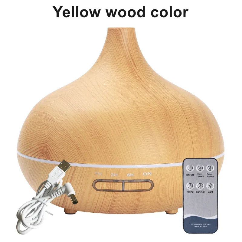 Wood Aroma Diffuser – 550ml LED & Remote - VitaalBoost